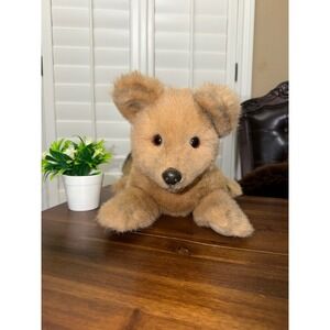 German Shepherd Plush Puppy Realistic Stuffed Animal Dog Tan Black 14 Inch